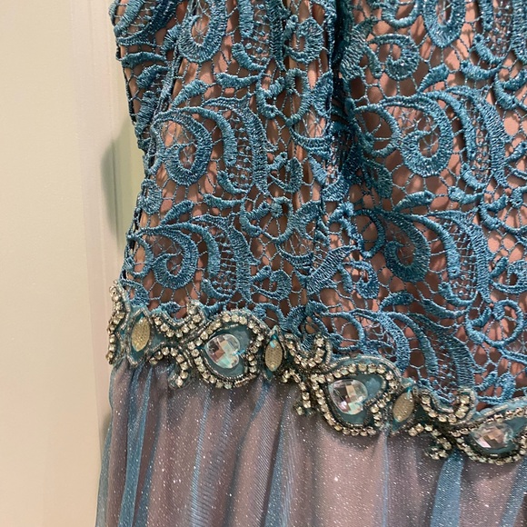 Dillards Blue Homecoming Mini Dress Size 16/17 NWT - Picture 6 of 10